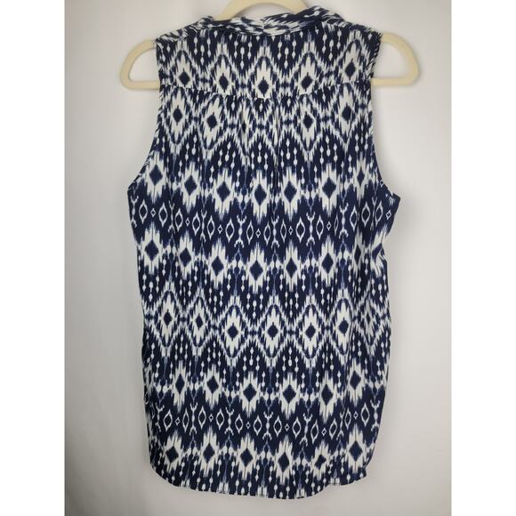 Three Eighty Two Revolve Monroe Sleeveless Surplice Topanga Blue White Sz M - Picture 7 of 9